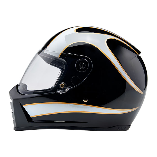 BILTWELL LANE SPLITTER HELMET - WHITE FLAMES