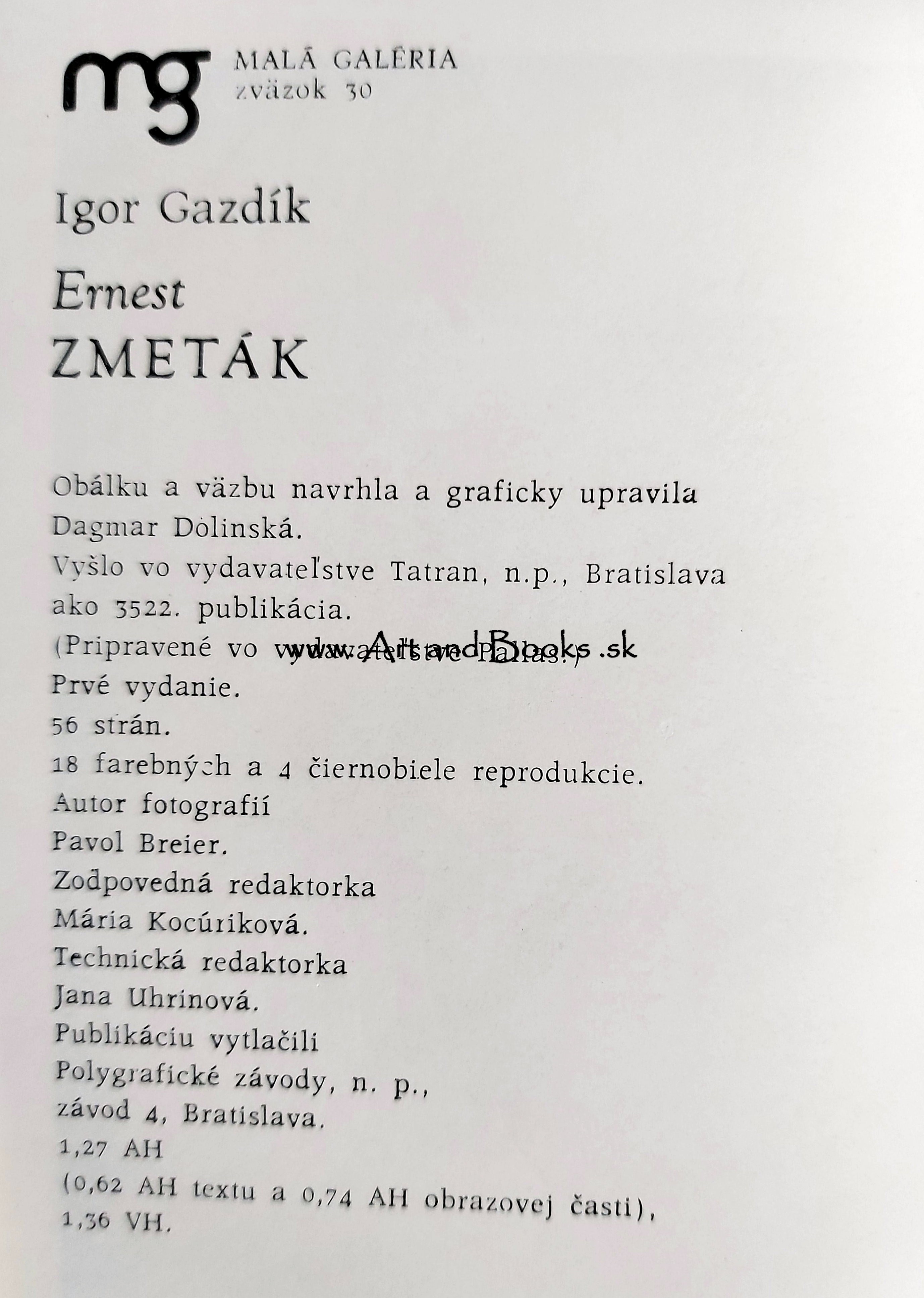 Igor Gazdík - ERNEST ZMETÁK (1979) (sold/predané) ● 133538