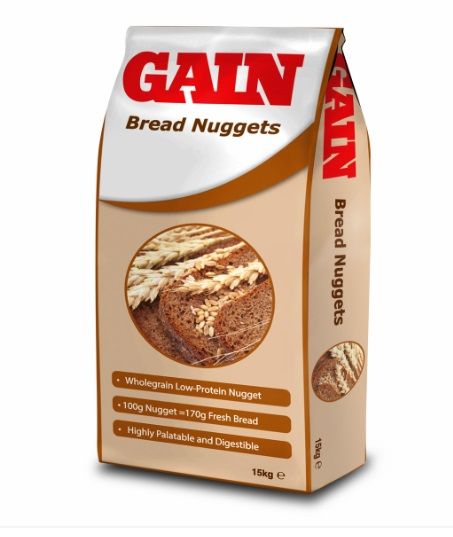 GAIN Brown Bread Nuggets je celozrnná alternatíva k chlebu, 15 kg nahradí cca. 25 kg čerst. chleba