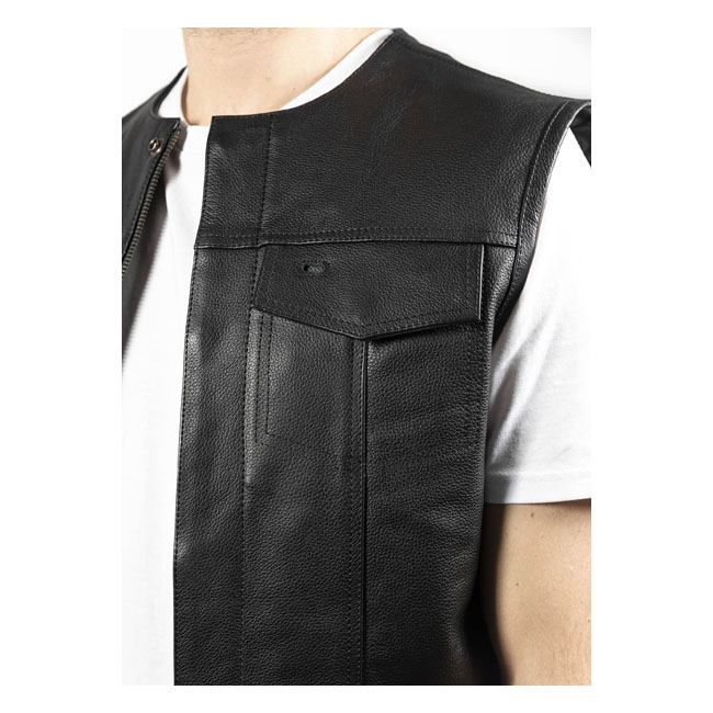 JOHN DOE MC OUTLAW LEATHER VEST BLACK