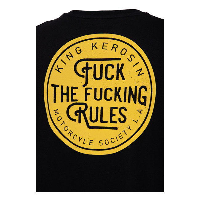 KING KEROSIN FUCK THE FUCKING RULES T-SHIRT BLACK