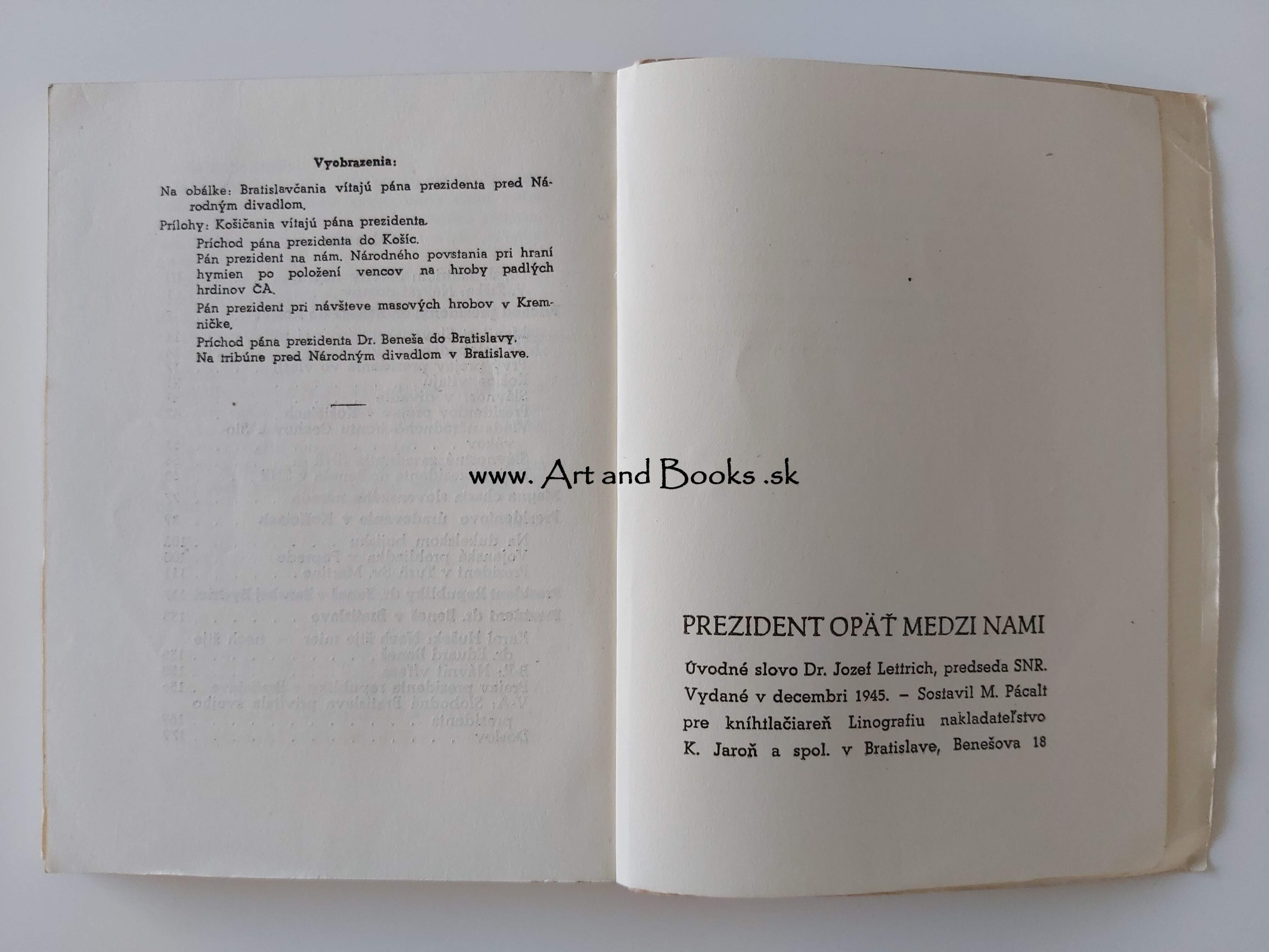M. Pácalt - Prezident opäť medzi nami (1945) (sold/predané) ● 154116