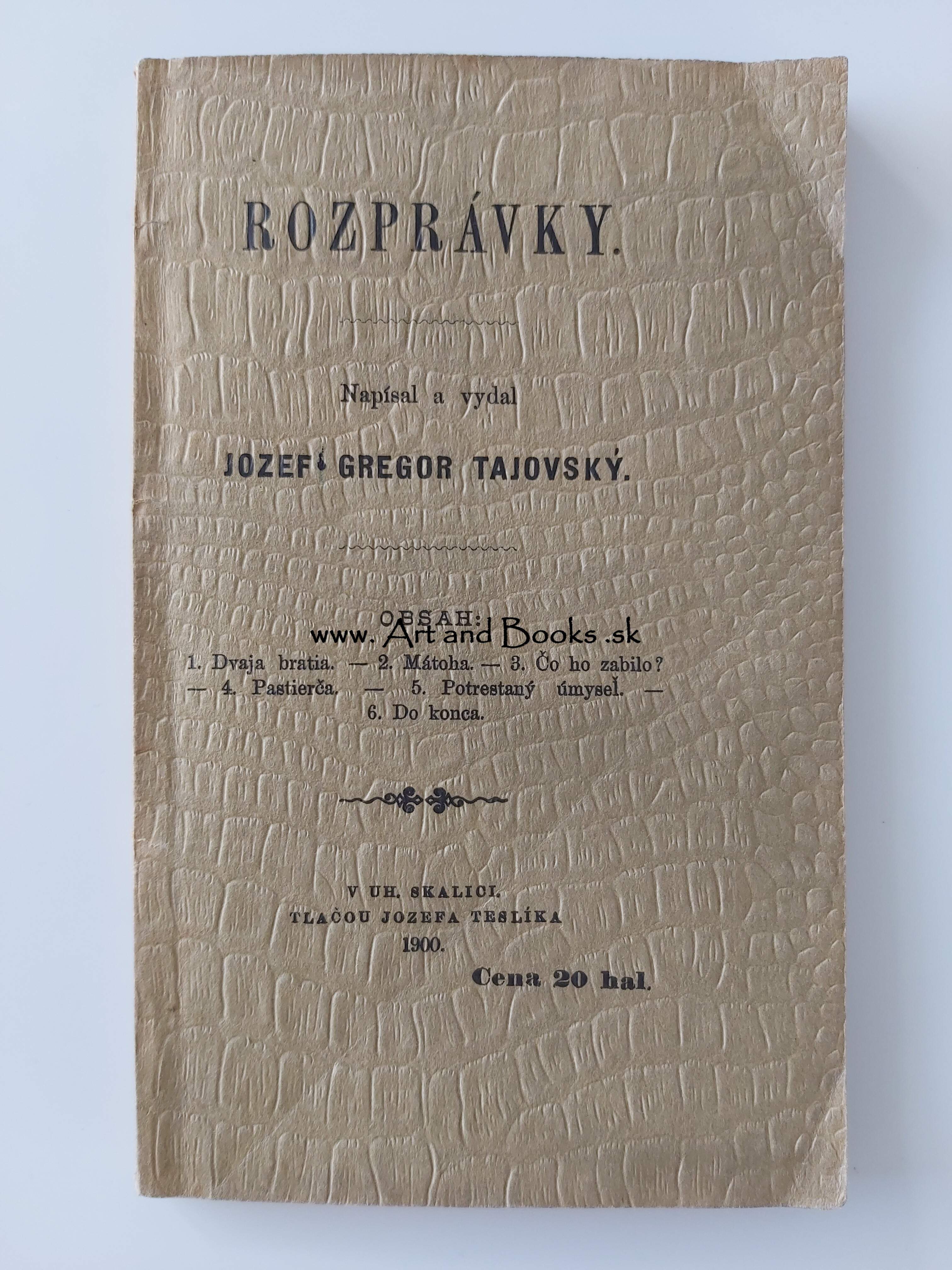 Jozef Gregor Tajovský - Rozprávky (1900) (sold/predané) ● 143547