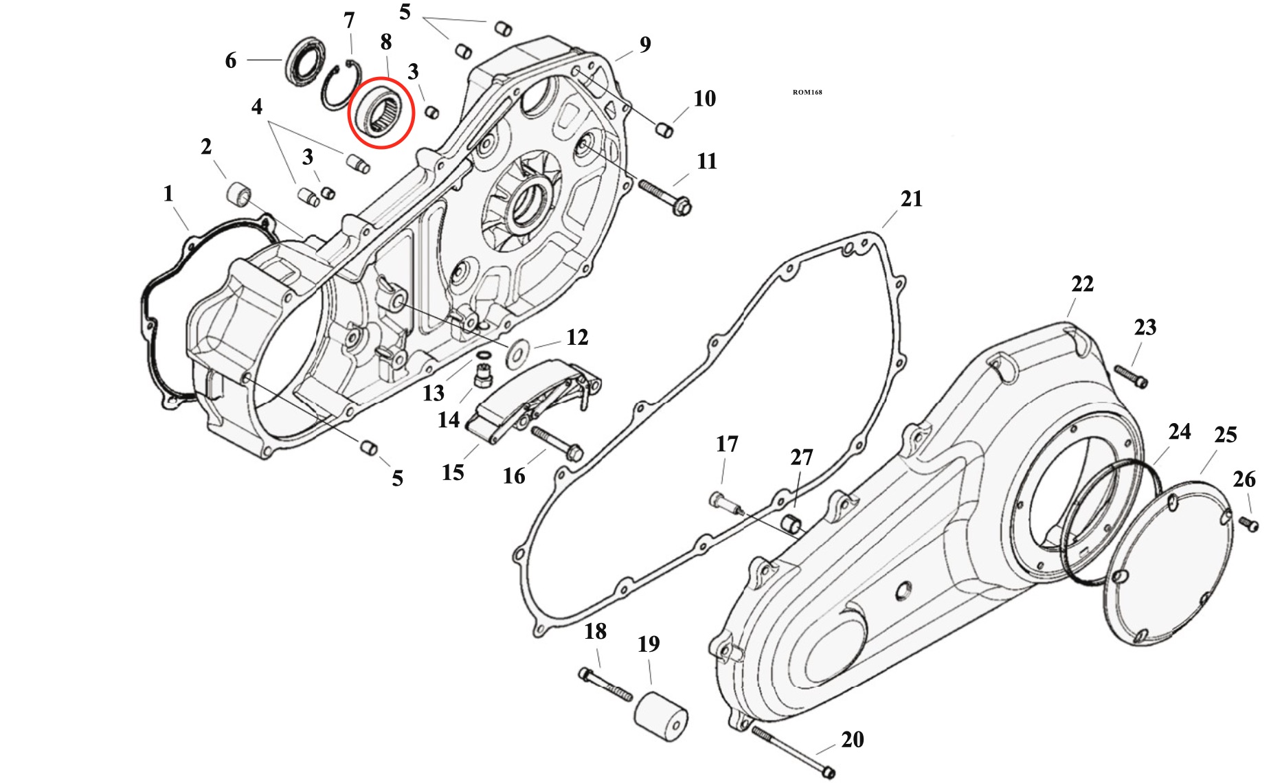 ALL BALLS INNER PRIMARY ROLLER BEARING