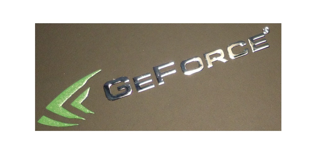 GeForce nalepka Metal Edition 43 x 9 mm chrom