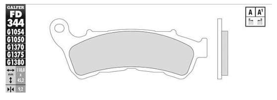 GALFER SINTERED FRONT BRAKE PAD - XL 14-20