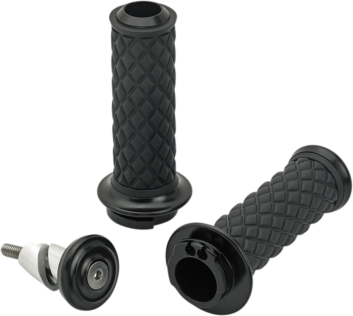 BILTWELL  ALUMICORE GRIPS BLACK DUAL CABLE