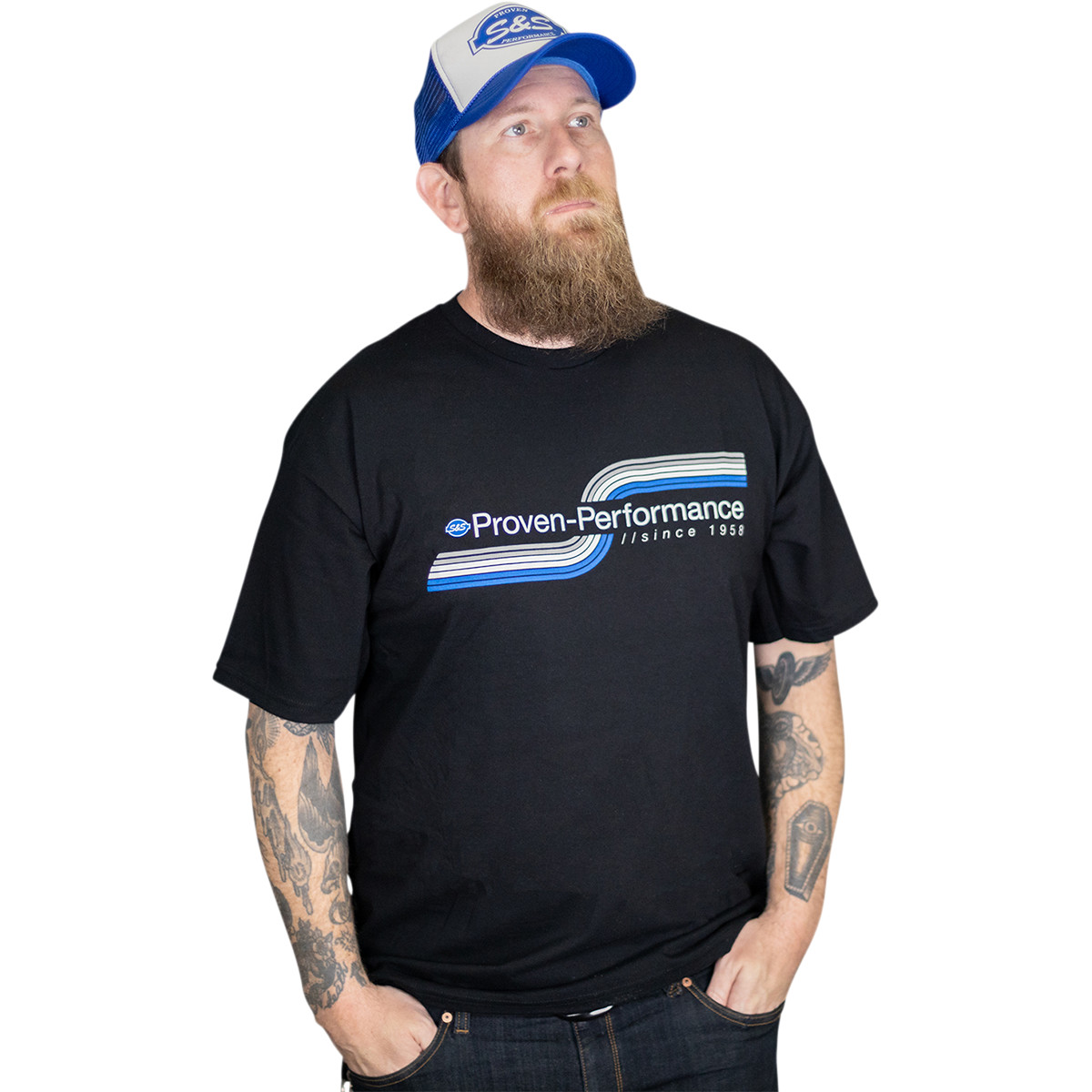 S&S CYCLE T-SHIRT PROVEN-PERFORMANCE - BLACK