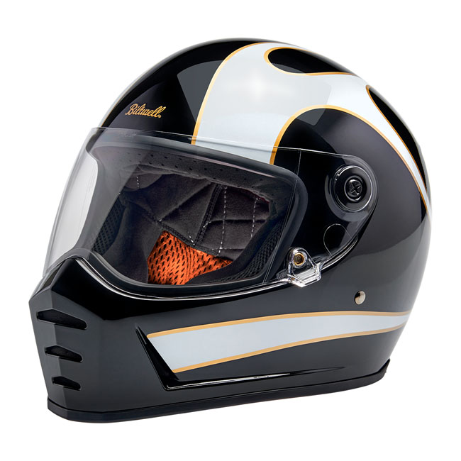 BILTWELL LANE SPLITTER HELMET - WHITE FLAMES