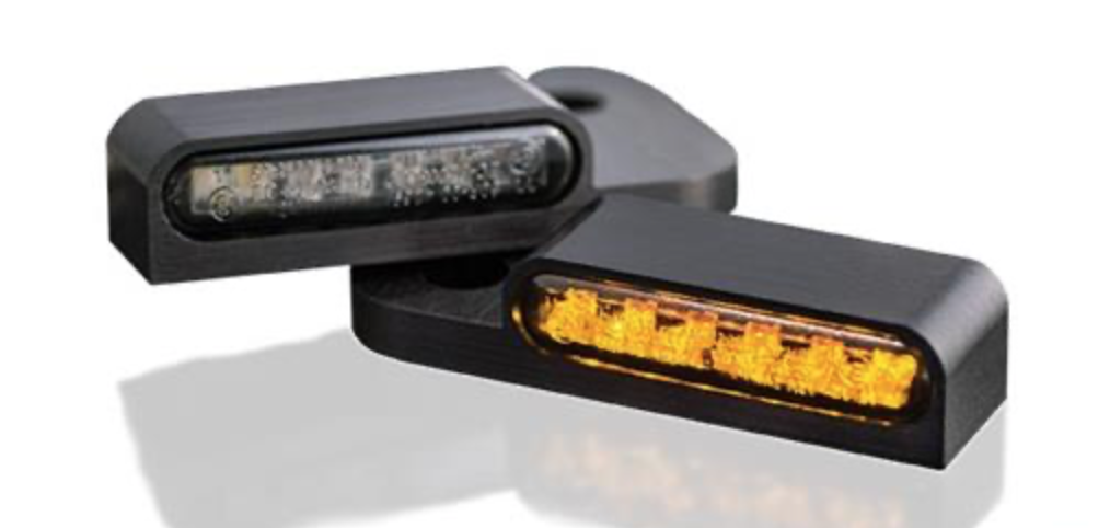 HeinzBikes LED Turn Signals Front Black - 96-17 DYNA