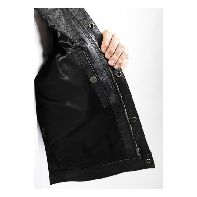 JOHN DOE MC OUTLAW LEATHER VEST BLACK