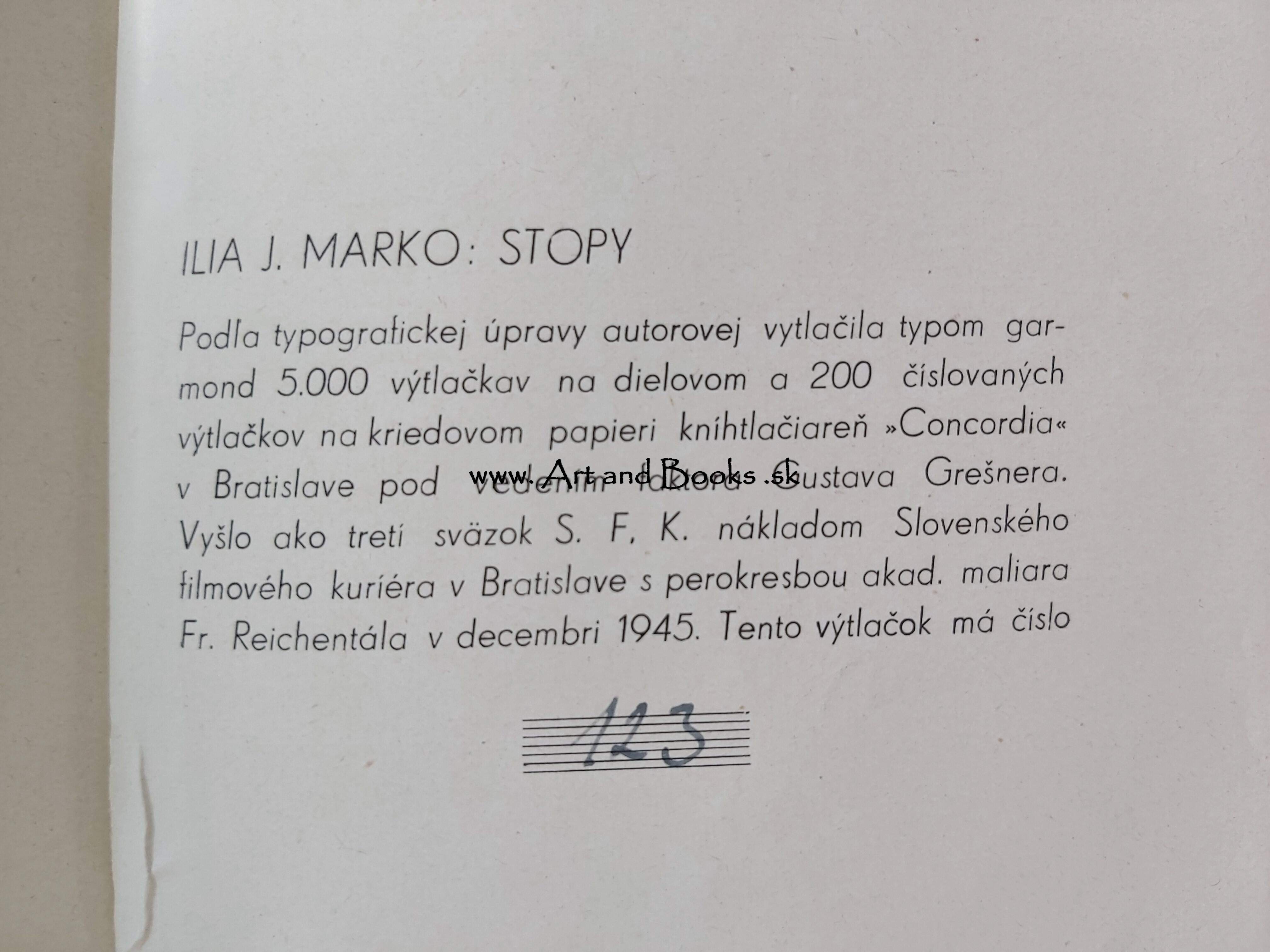 Ilia J. Marko - Stopy (1945) (sold/predané) ● 130215
