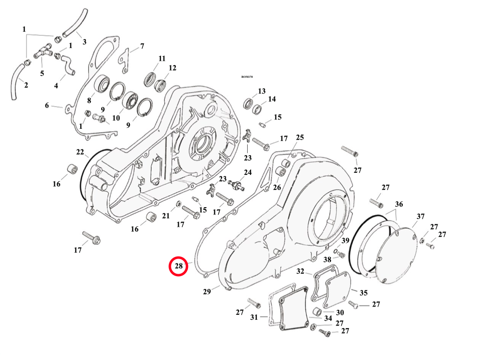 MOTOR FACTORY OUT. PRIMARY COVER GASKETS - 34901-94C