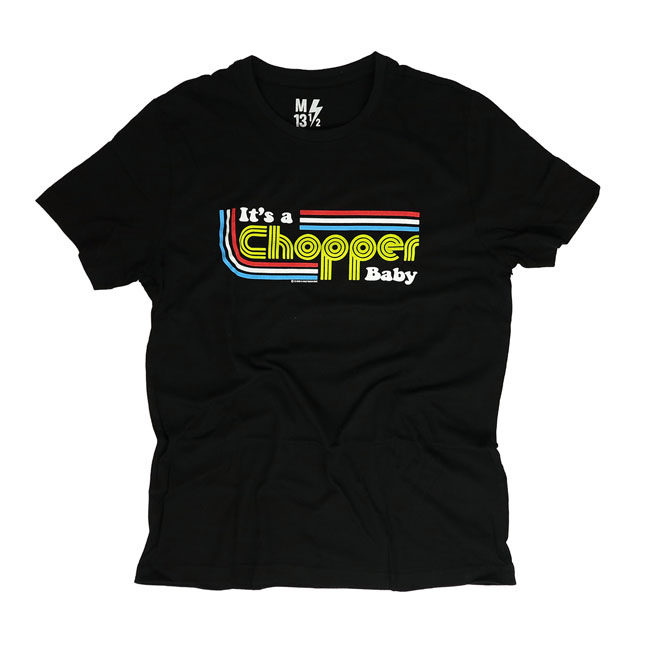 13 1/2 IT'S A CHOPPER BABY MALE T-SHIRT - BLACK