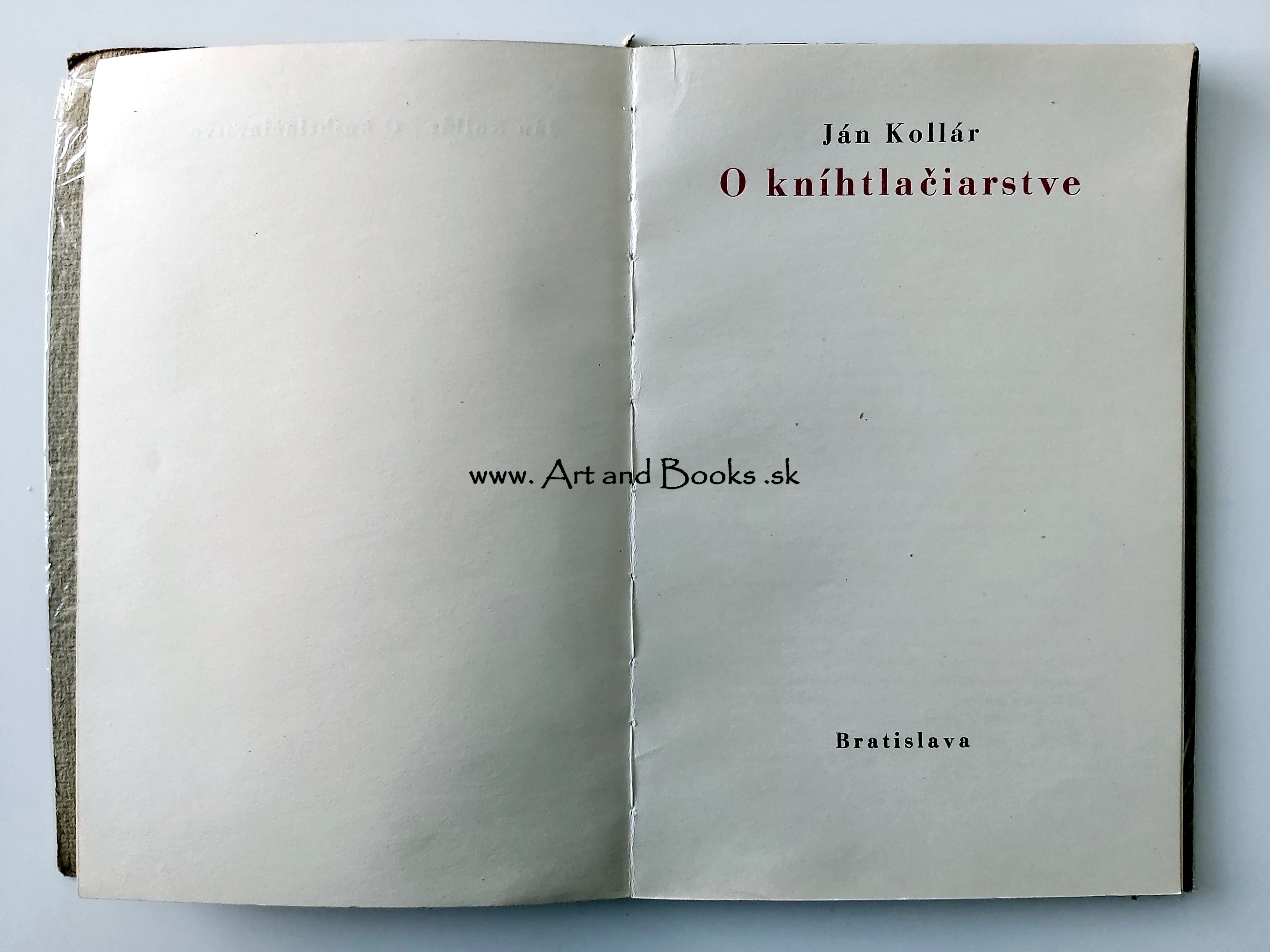 Ján Kollár - O kníhtlačiarstve (1948) ● 142735