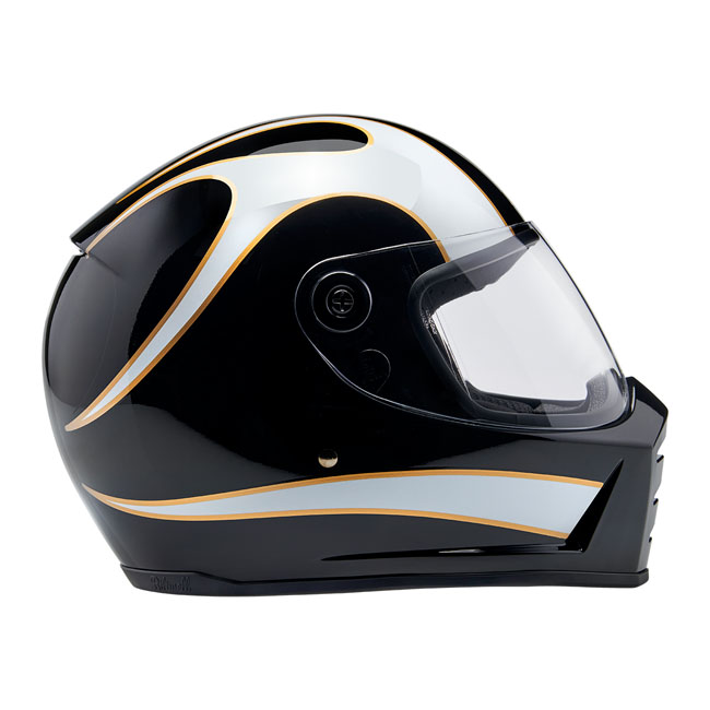 BILTWELL LANE SPLITTER HELMET - WHITE FLAMES