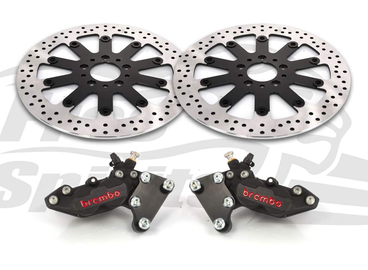 4 PISTON BREMBO CALIPERS + DUAL DISC FRONT KIT - SOFTAIL 18-UP