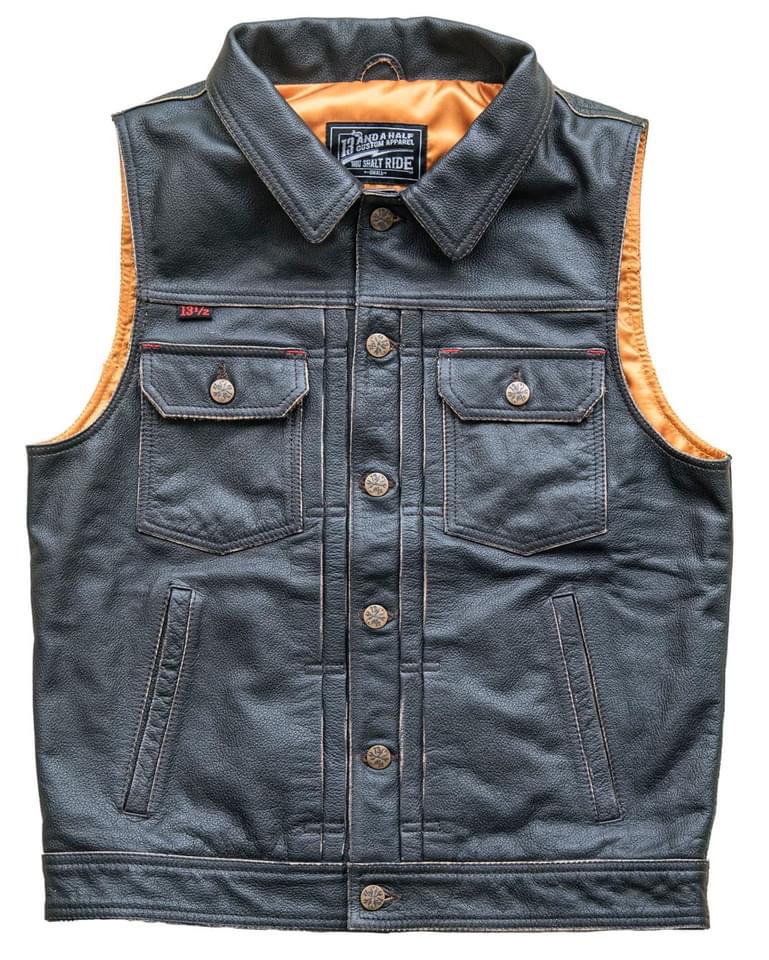 13 1/2 BLOOD MOON LEATHER VEST BLACK