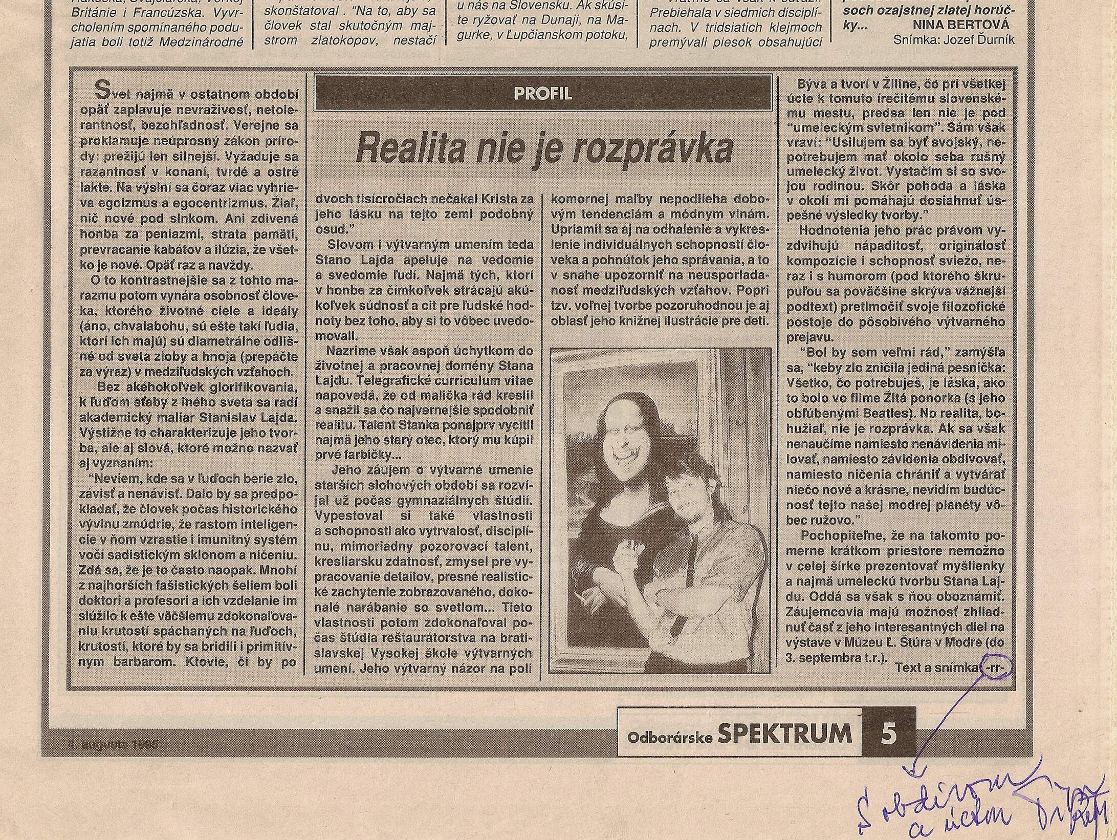 1995, 4. aug.,  Odborárske spektrum, roč. 6, č. 30 - 31, str. 5