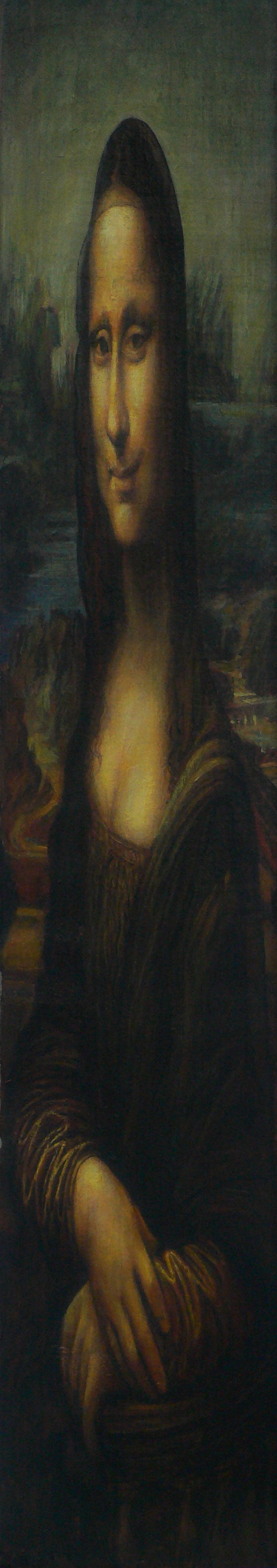Leonardo da Vinci - Mona Lisa, líc, na šindli maľované, 2011