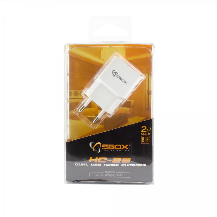 Adaptér 230V/USB SBOX HC-23 (HC-21)  2,1A bočný