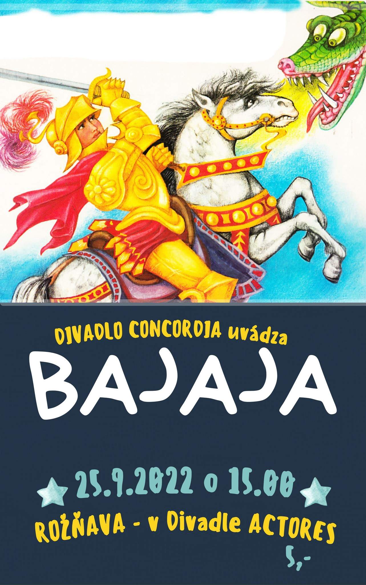 25.9. sa predstavíme s našou najnovšou inscenáciou Bajaja v Mestskom divadle Actores v Rožňave