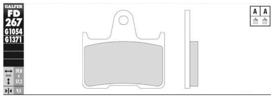 GALFER SINTERED REAR BRAKE PAD-XL 14-20