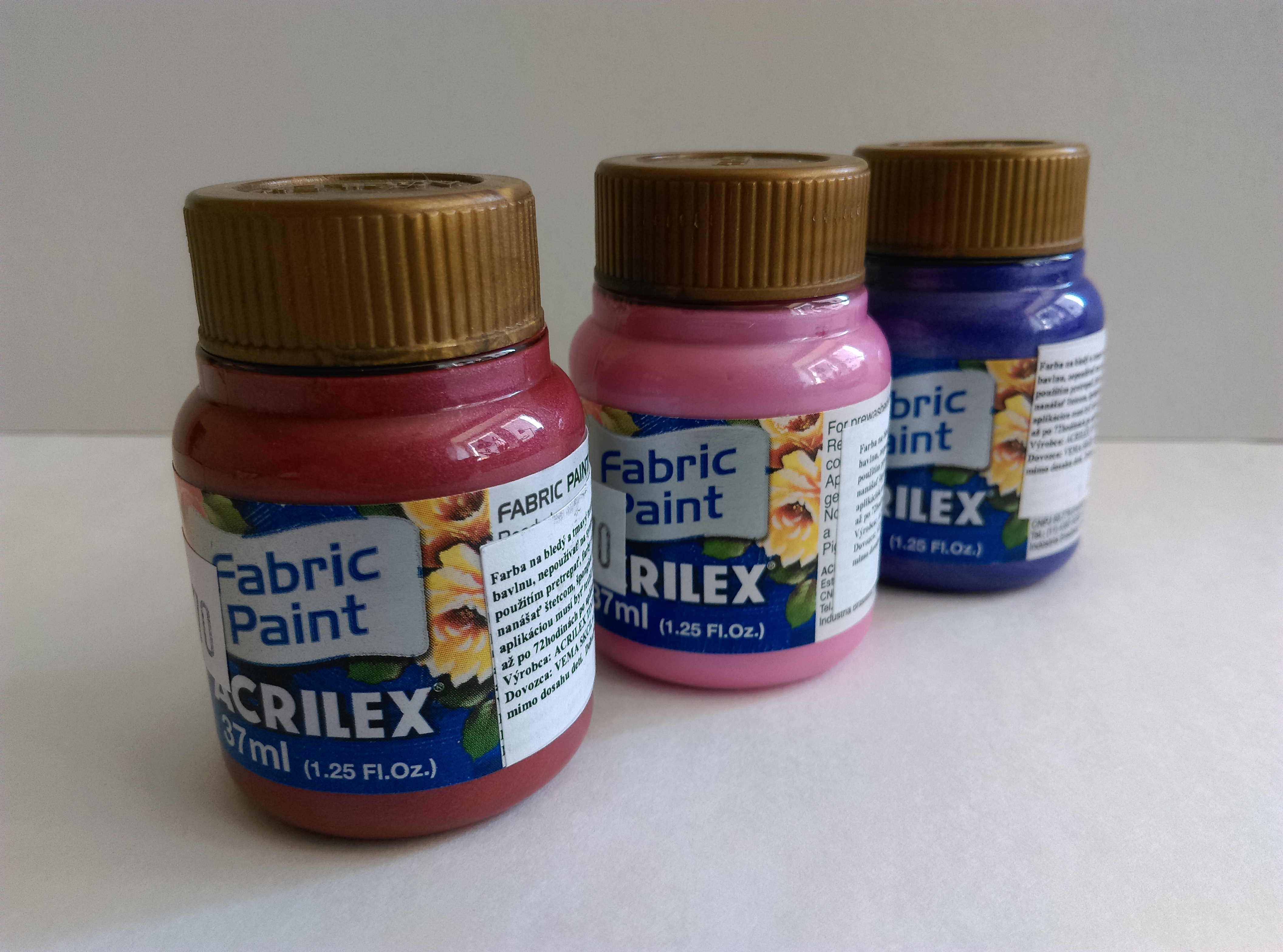 Farba na textil Acrilex 37 ml - metalická ružová 804