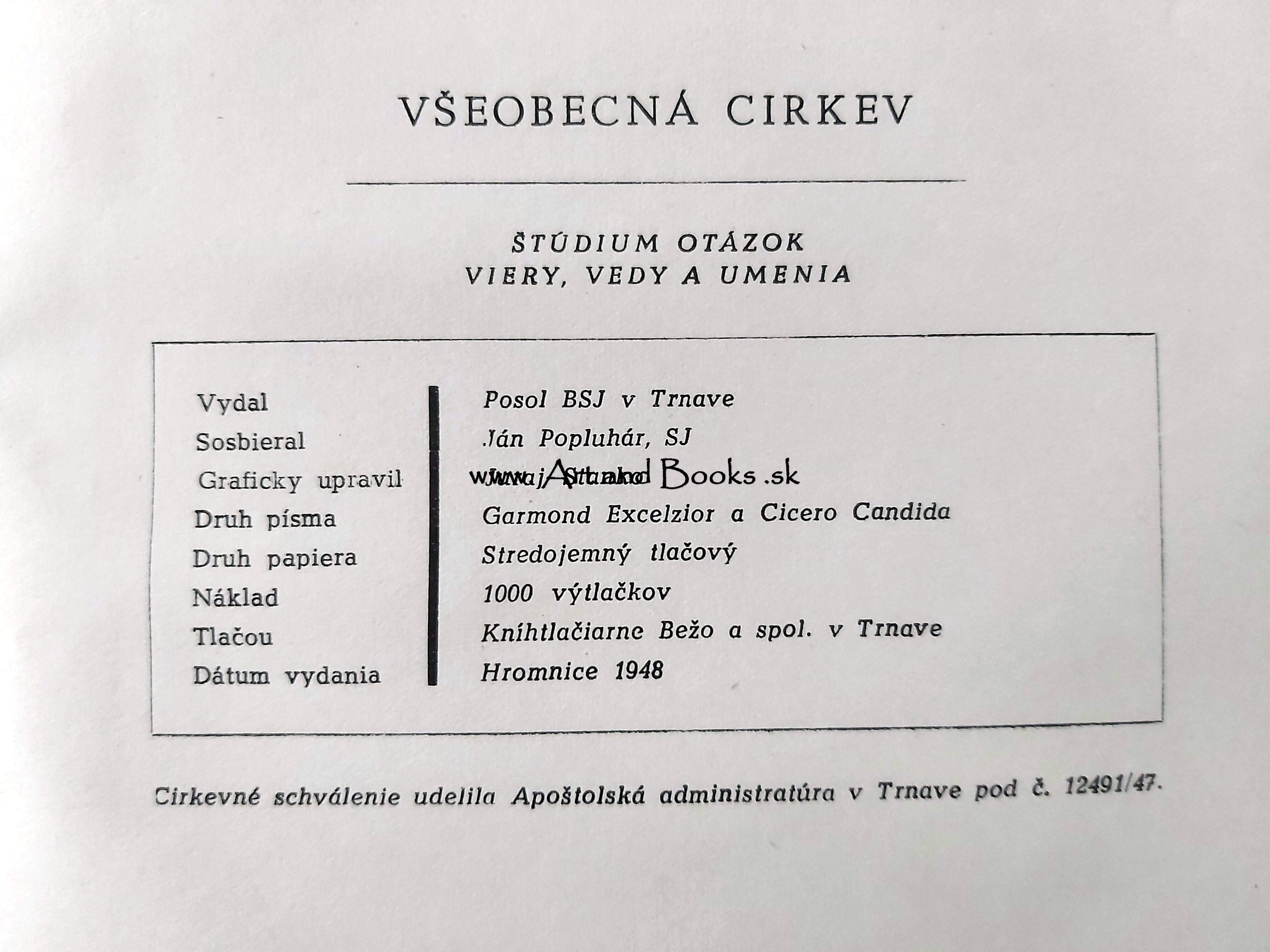Ján Popluhár - VŠEOBECNÁ CIRKEV (1948) (sold/predané) ● 155418