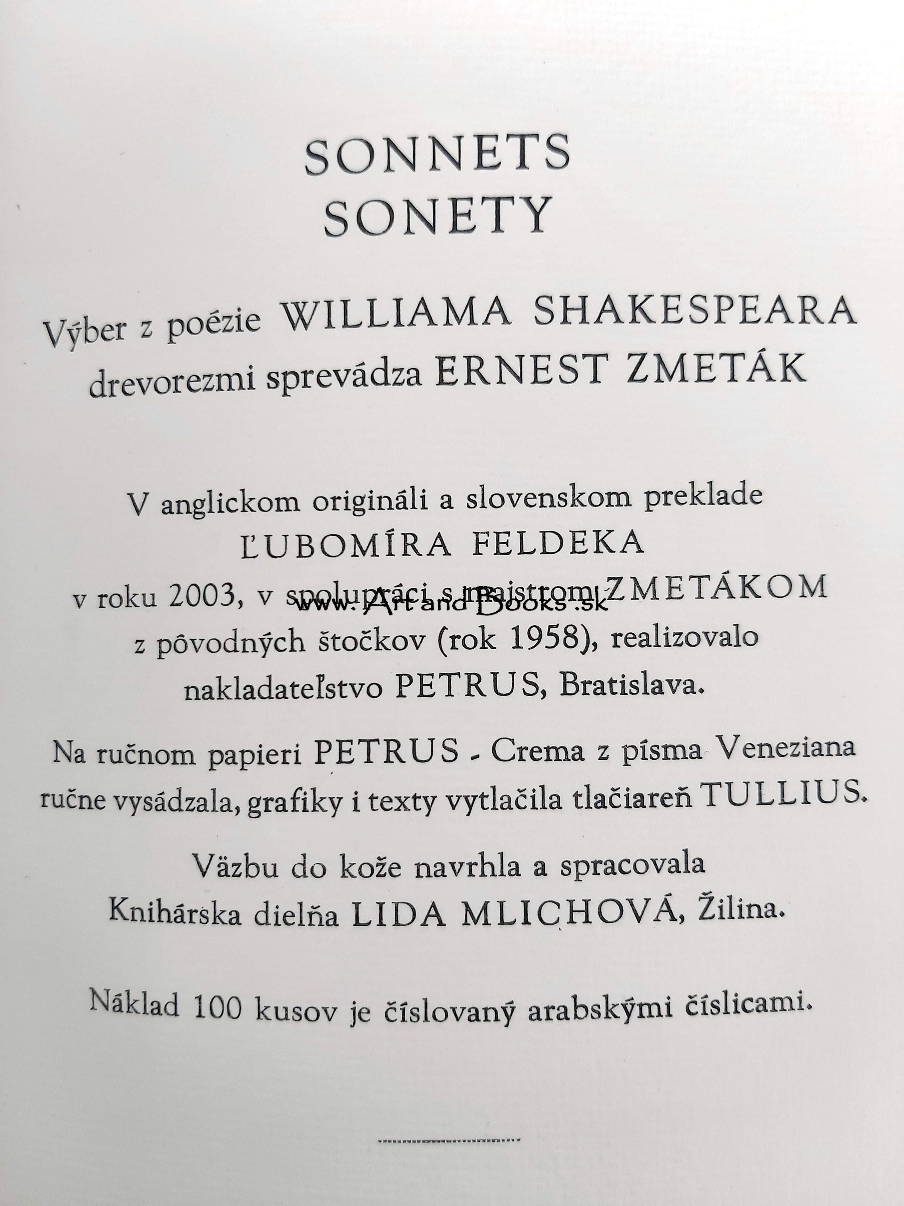 William Shakespeare - Sonety (2004) (sold/predané) ● 122436
