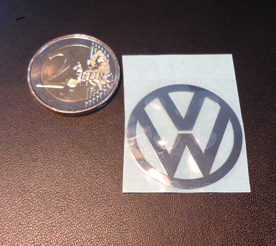 VW LOGO nalepka Metal Edition 60 mm a 30 mm