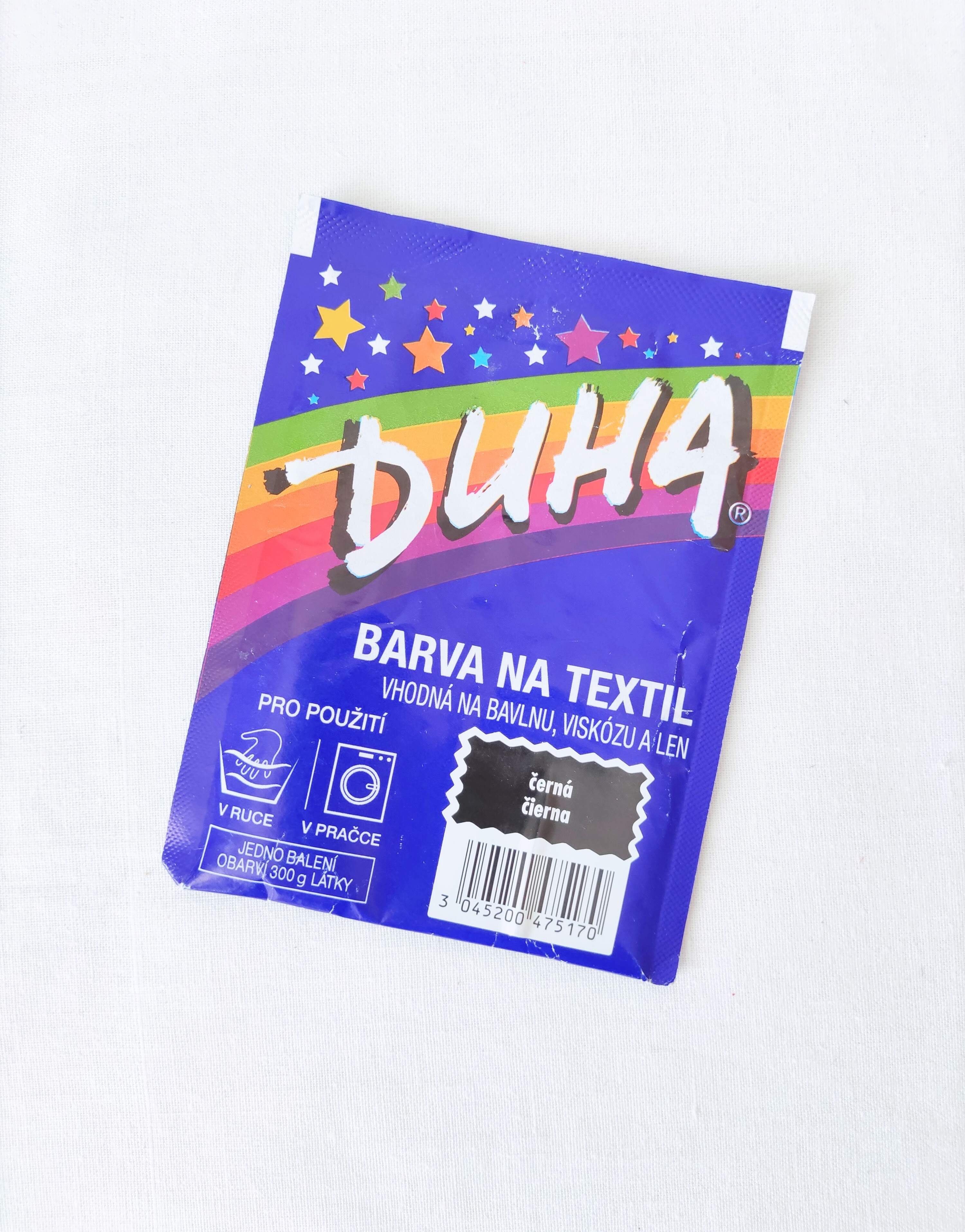 DUHA farba na textil - čierna, 15 g