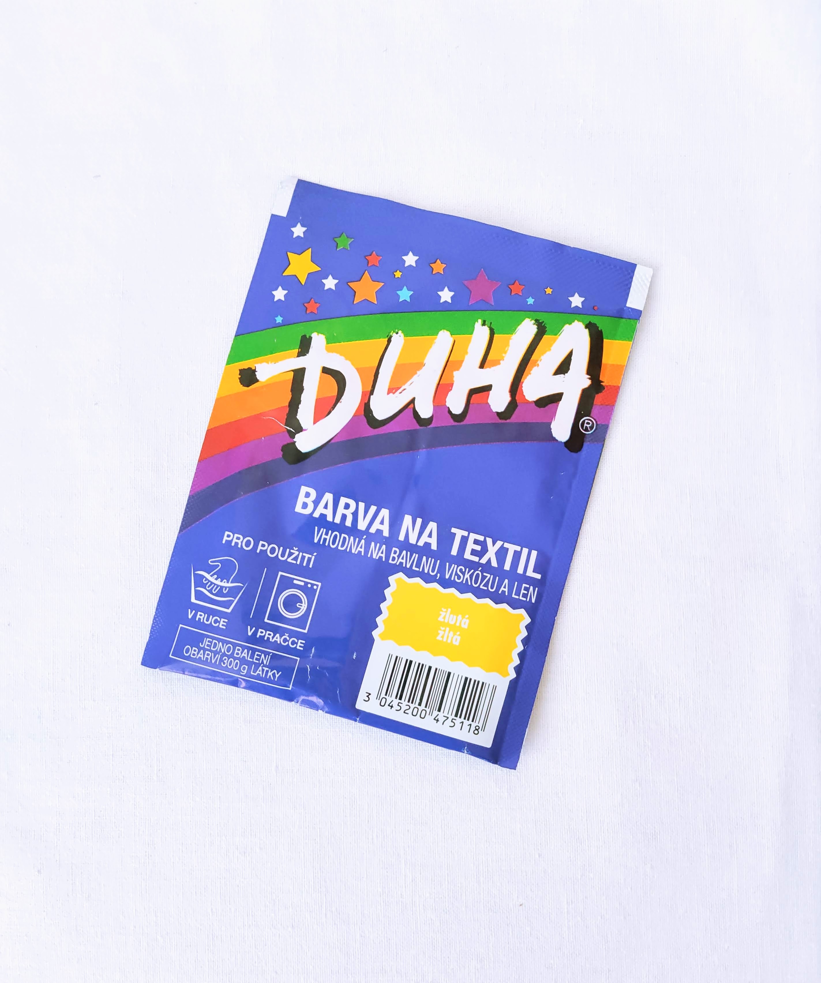 DUHA farba na textil - žltá, 15 g