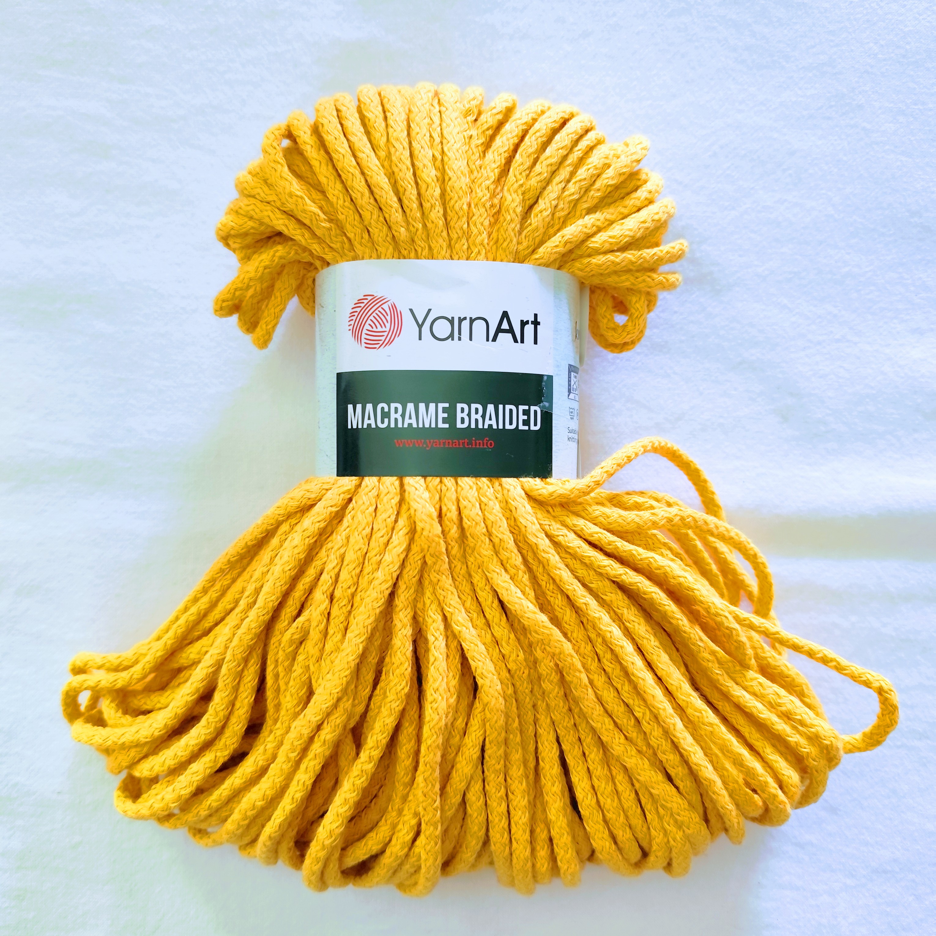 YarnArt Macrame Braided - šnúra 5mm 250g horčicová žltá