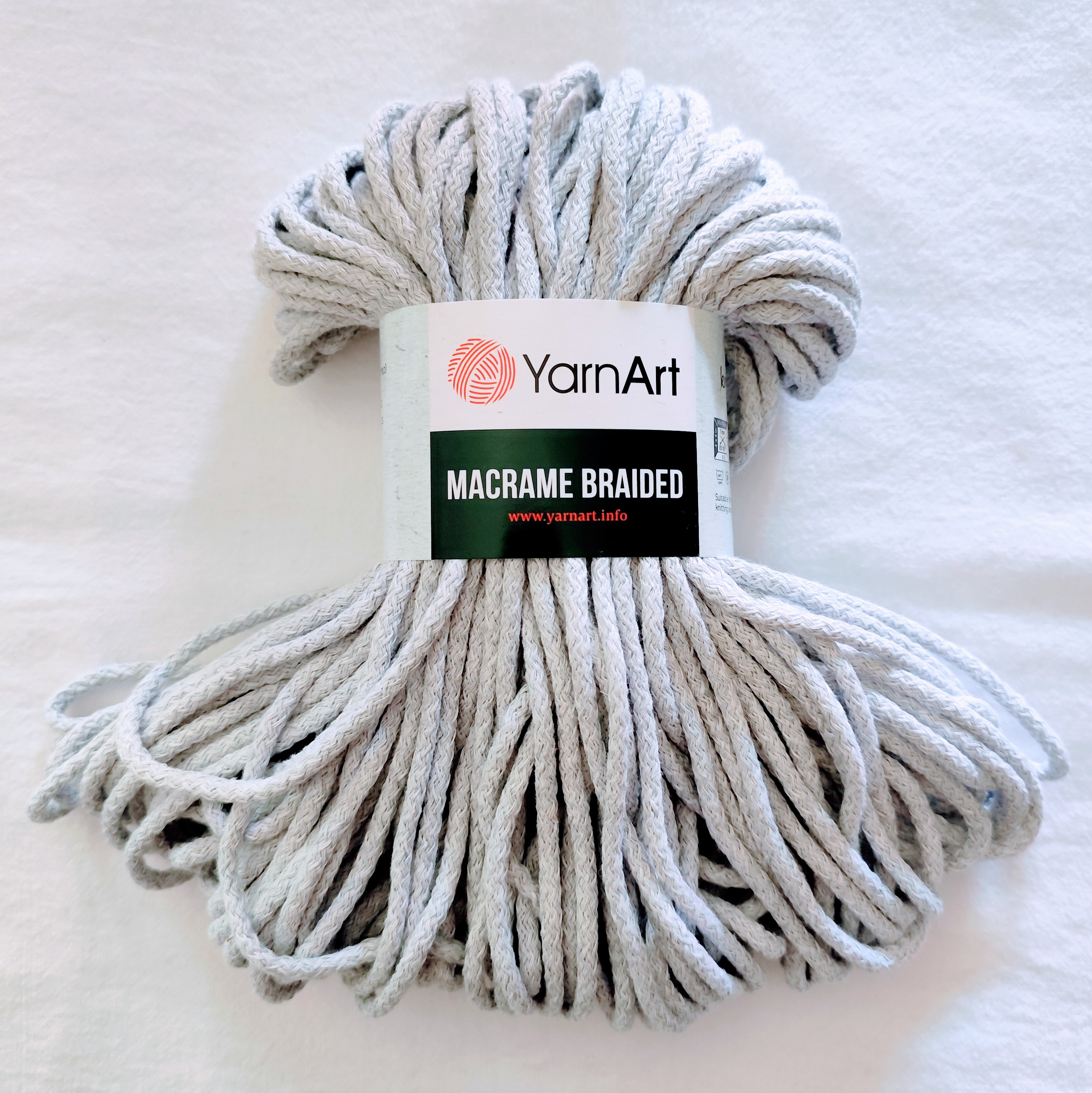 YarnArt Macrame Braided - šnúra 5mm 250g sivá svetlá