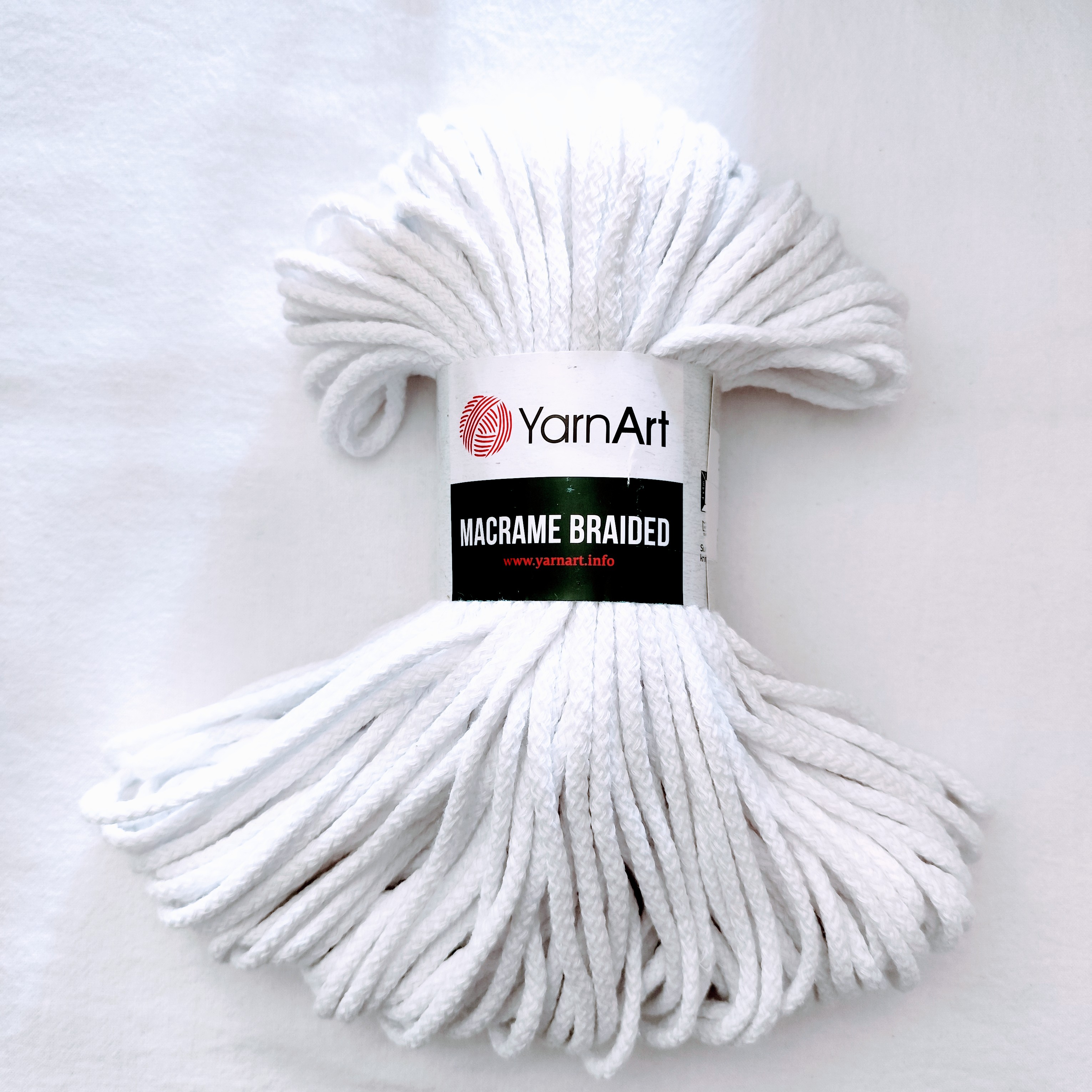 YarnArt Macrame Braided - šnúra 5mm 250g biela