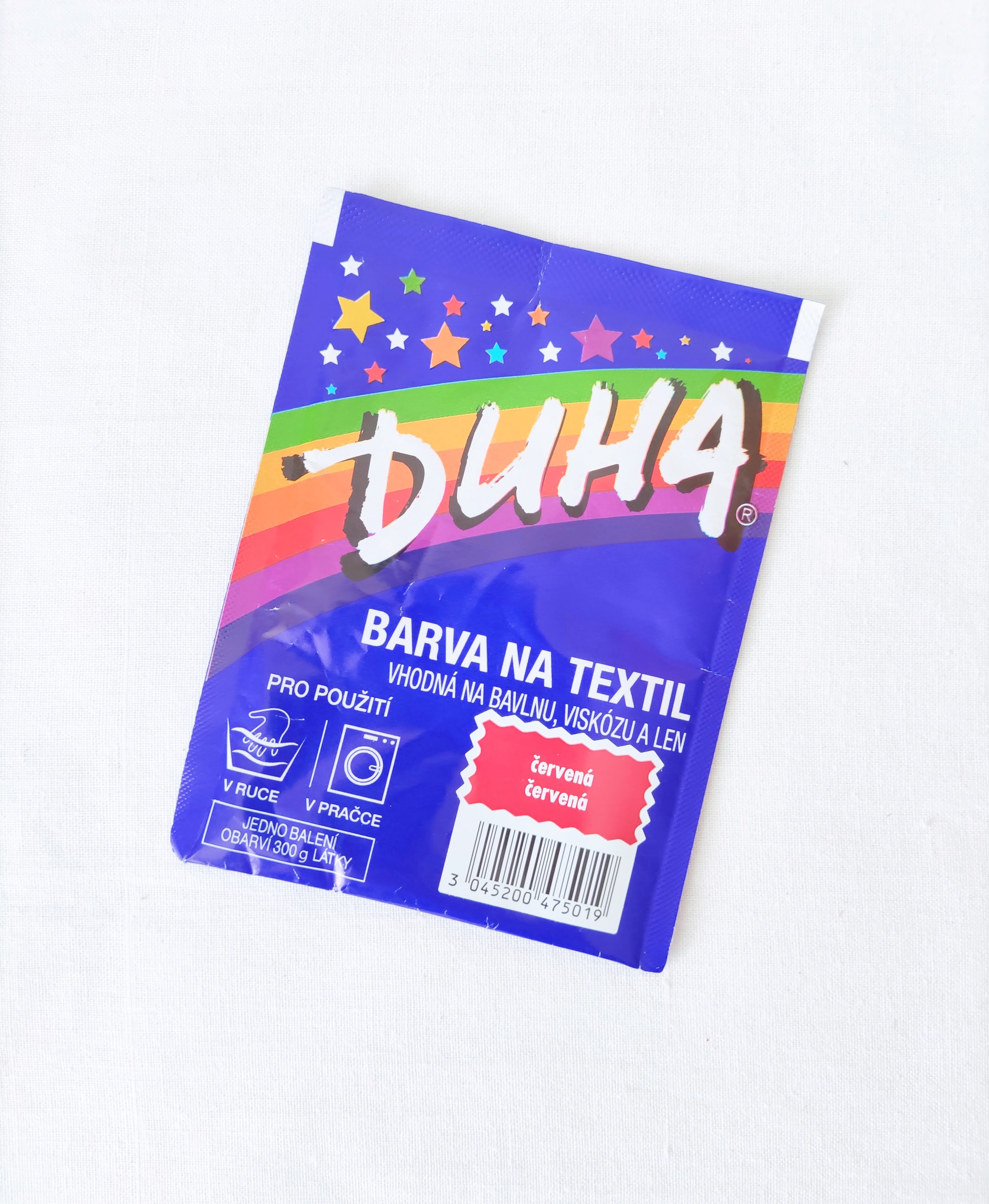 DUHA farba na textil - červená, 15 g