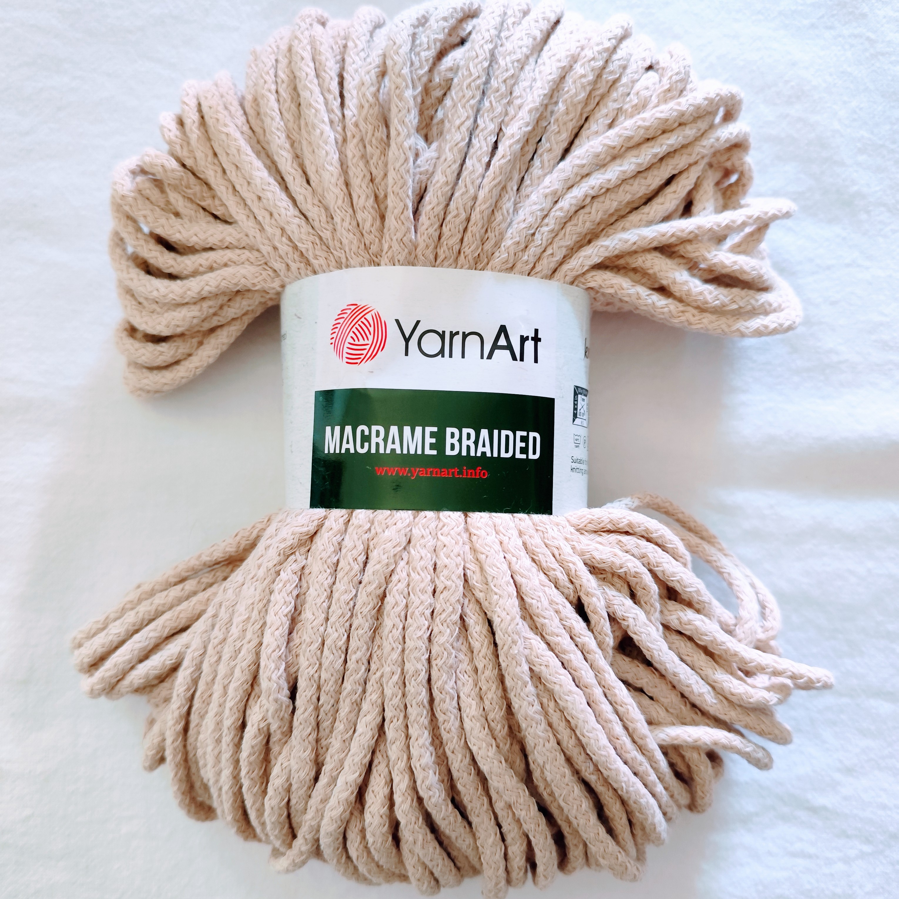 YarnArt Macrame Braided - šnúra 5mm 250g béžová svetlá