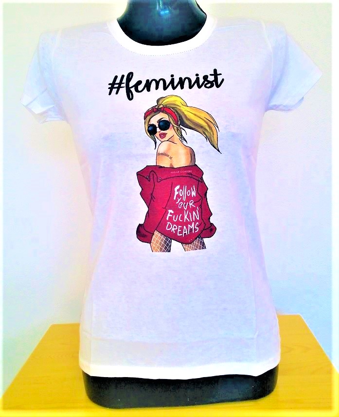 Dámske feministické tričko s potlačou v 3 farbách