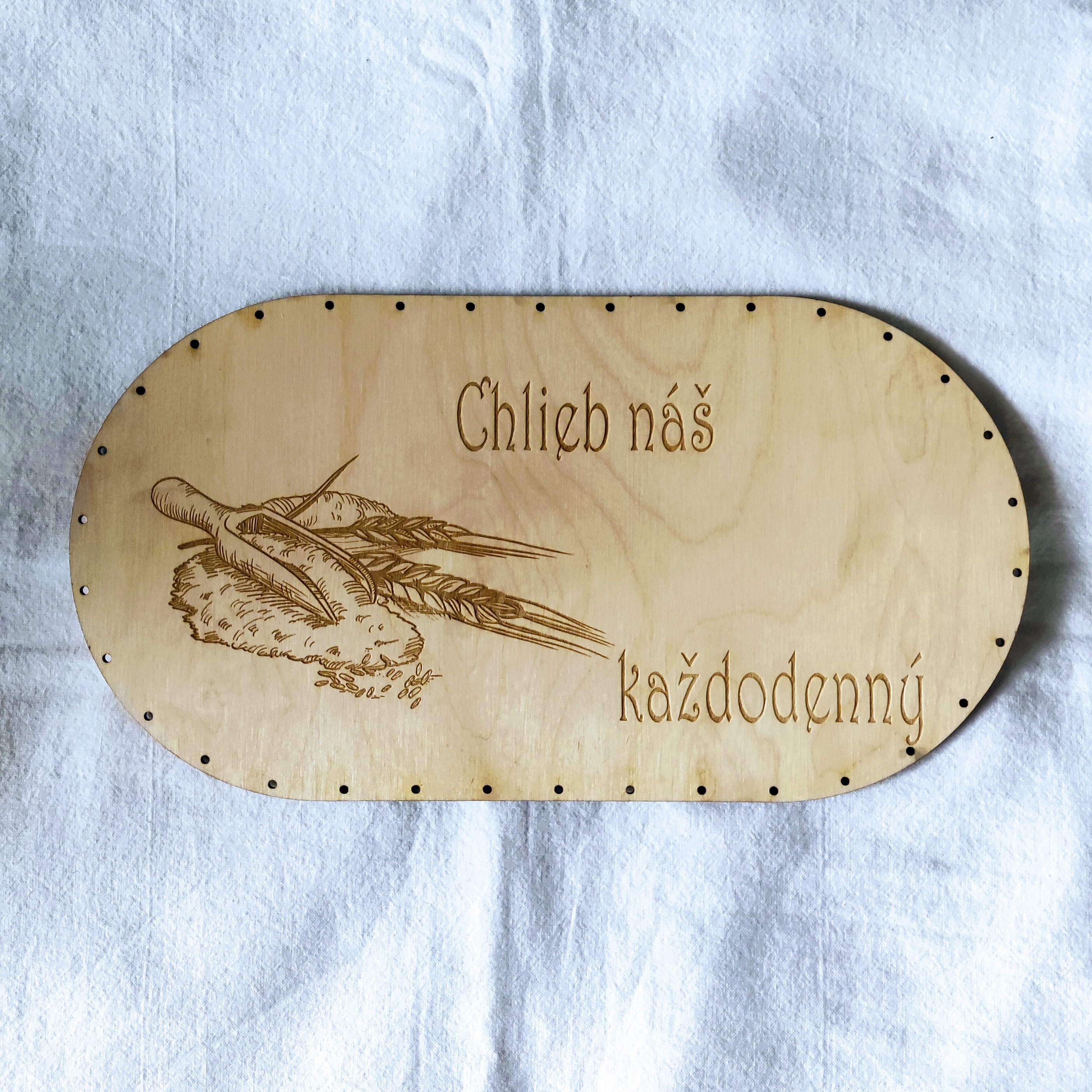 ovál 30cm x 16cm - Chlebník vzor 3 - gravírované preglejkové dno,  pedig - 2007